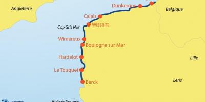 Mapa Belgie pláže