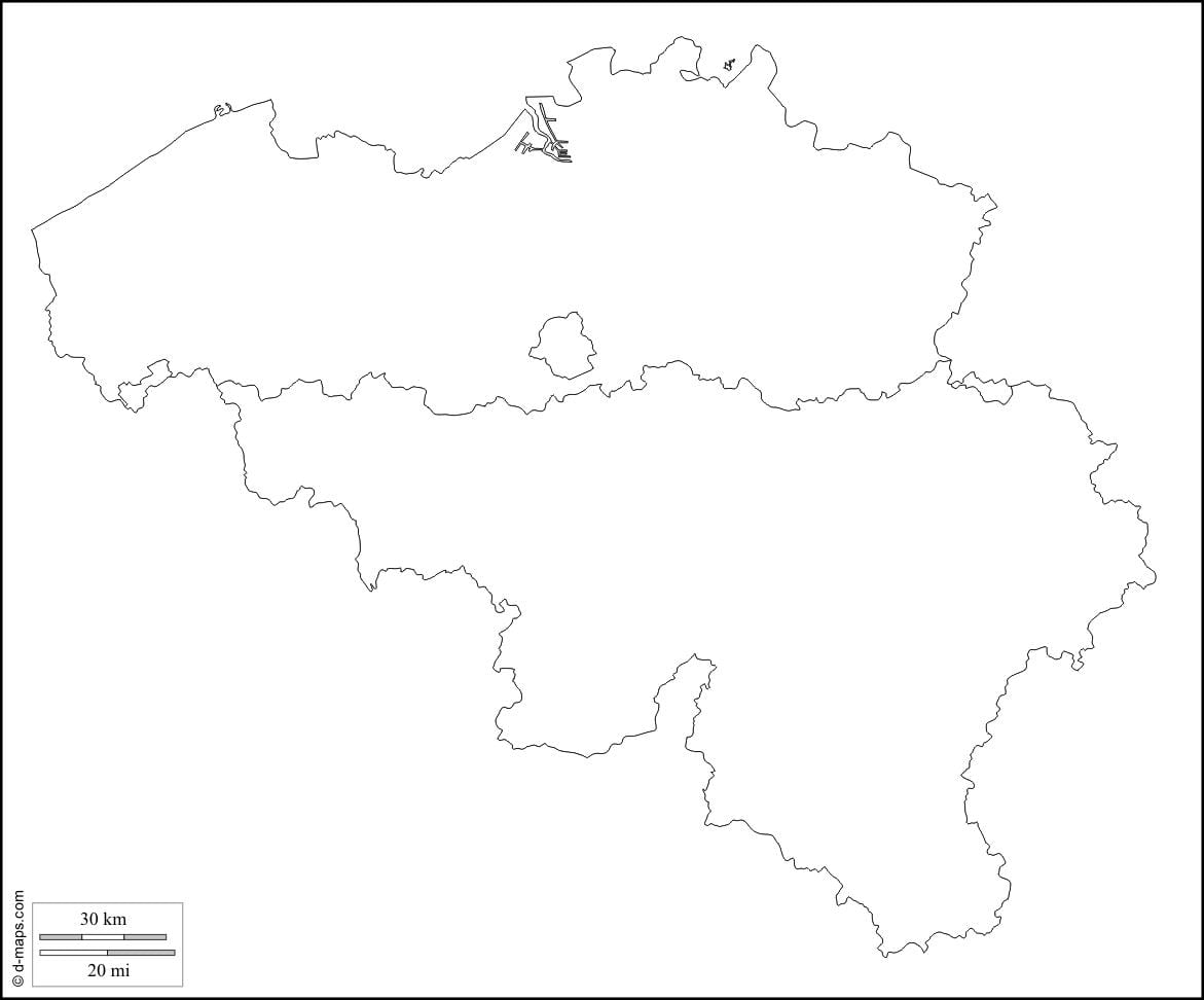 Mapa Belgie osnovy