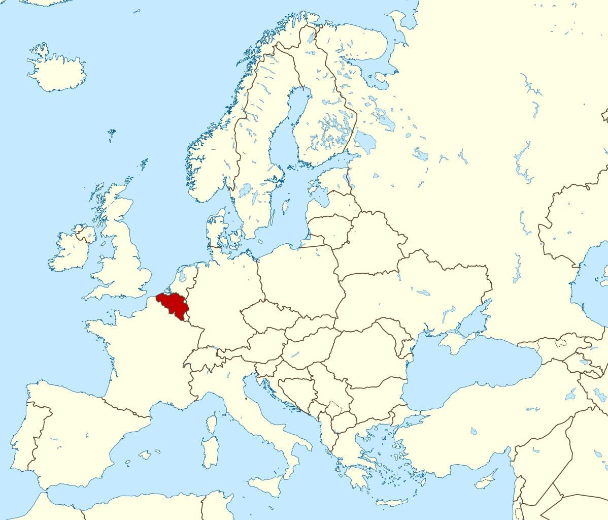 Mapa Belgie místo