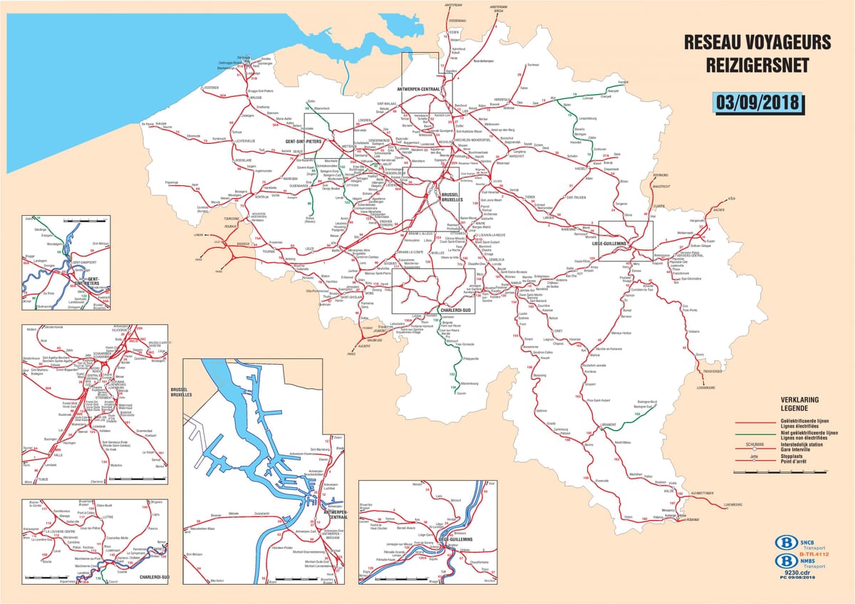 Belgie nádraží mapě