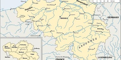 Mapa Belgie řeky