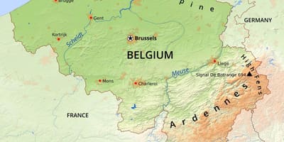 Mapa Belgie geografie
