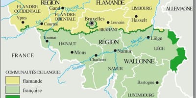 Francouzsky mluvící Belgie mapě