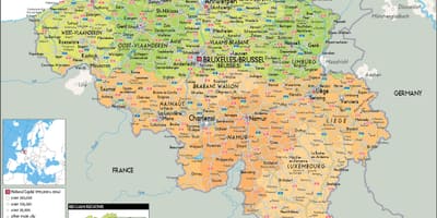 Belgie měst mapě