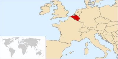Belgie mapa v mapa světa