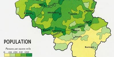 Mapa Belgie populace