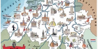 Belgie turistických atrakcí mapě