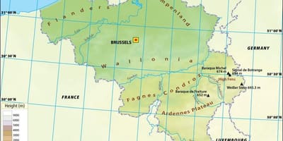Belgie topografické mapy