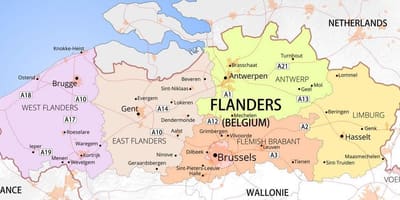 Mapa flandry Belgie