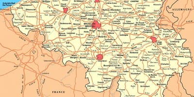 Mapa podrobná Belgie